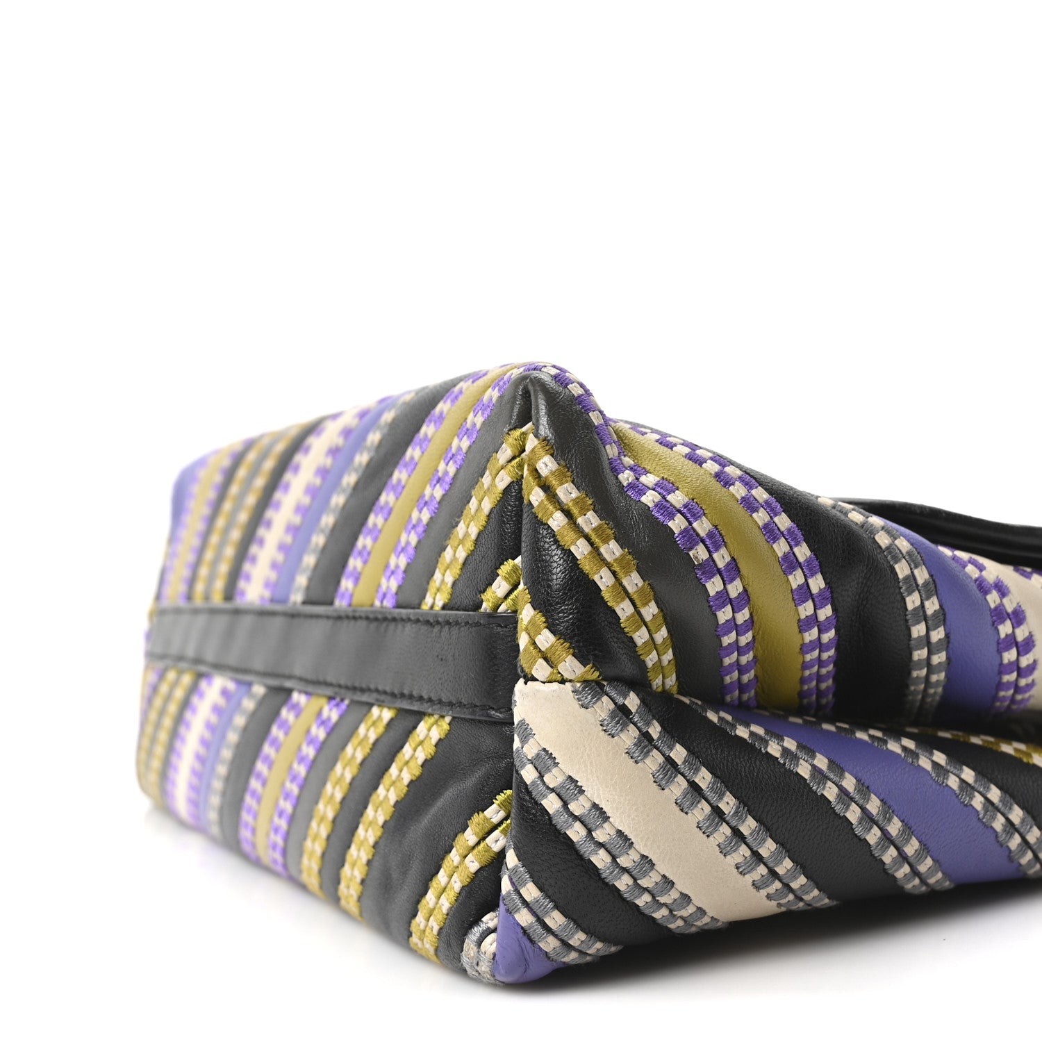 Bottega Veneta Nappa Striped Small Olimpia Black Multicolor 9 of 9