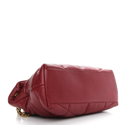 Saint Laurent Lambskin Quilted Medium Loulou Puffer Monogram Chain Satchel Opyum Red 4 of 11