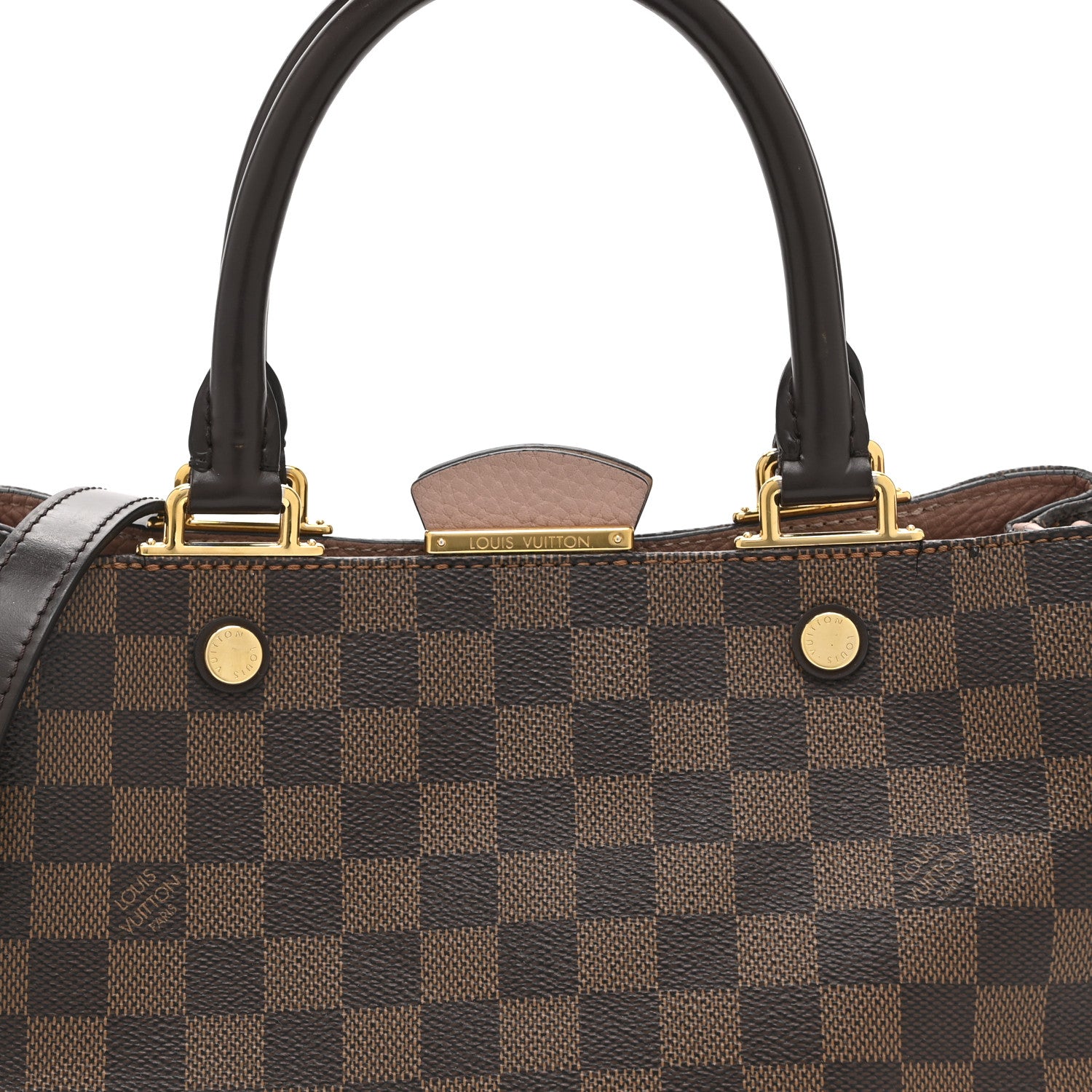 ヴィトン Louis Vuitton Damier Ebene Cuir Taurillon Brittany Magnolia