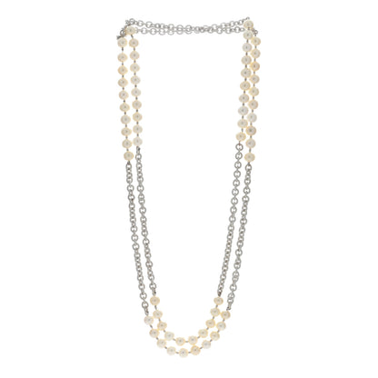 David Yurman Sterling Silver Pearl 8-8.5mm Long Chain Necklace 50" 2 of 4
