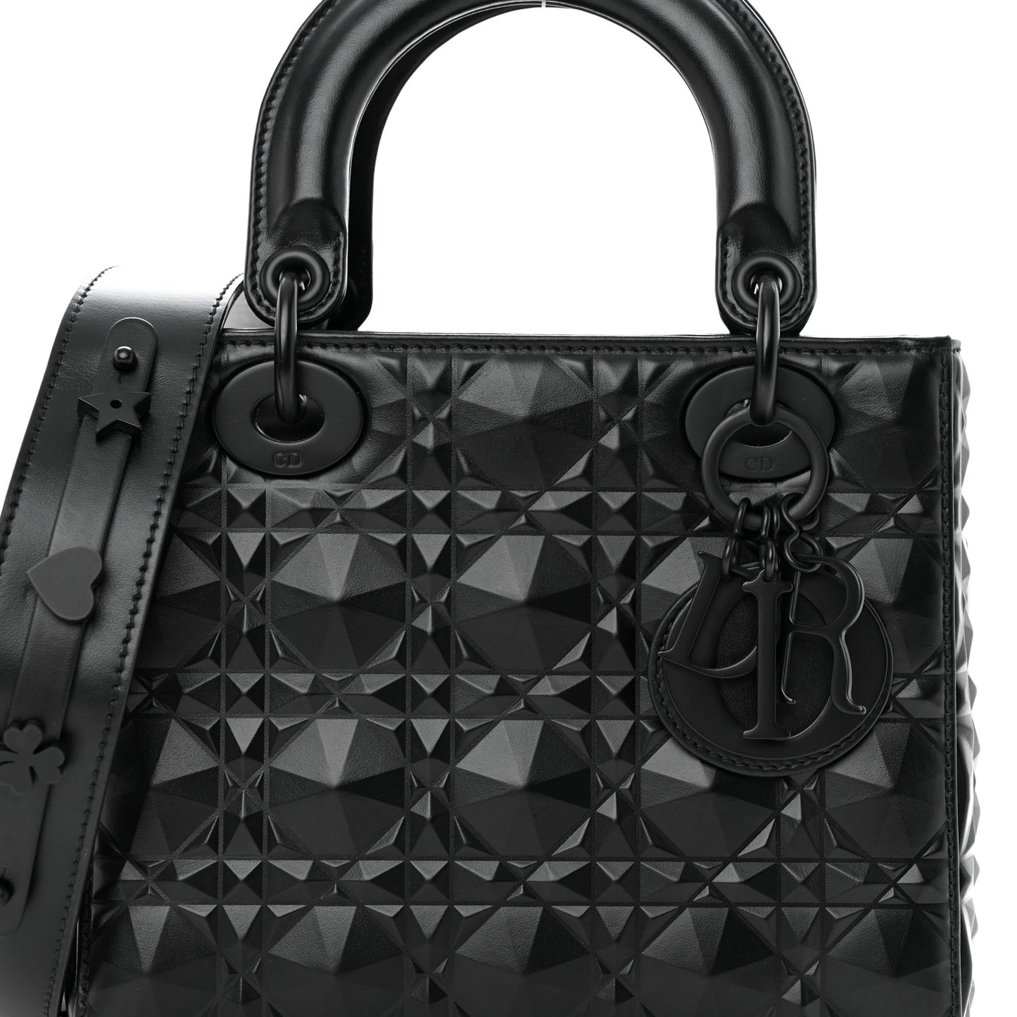 Calfskin Cannage Diamond Small My ABCDior Lady Dior Black