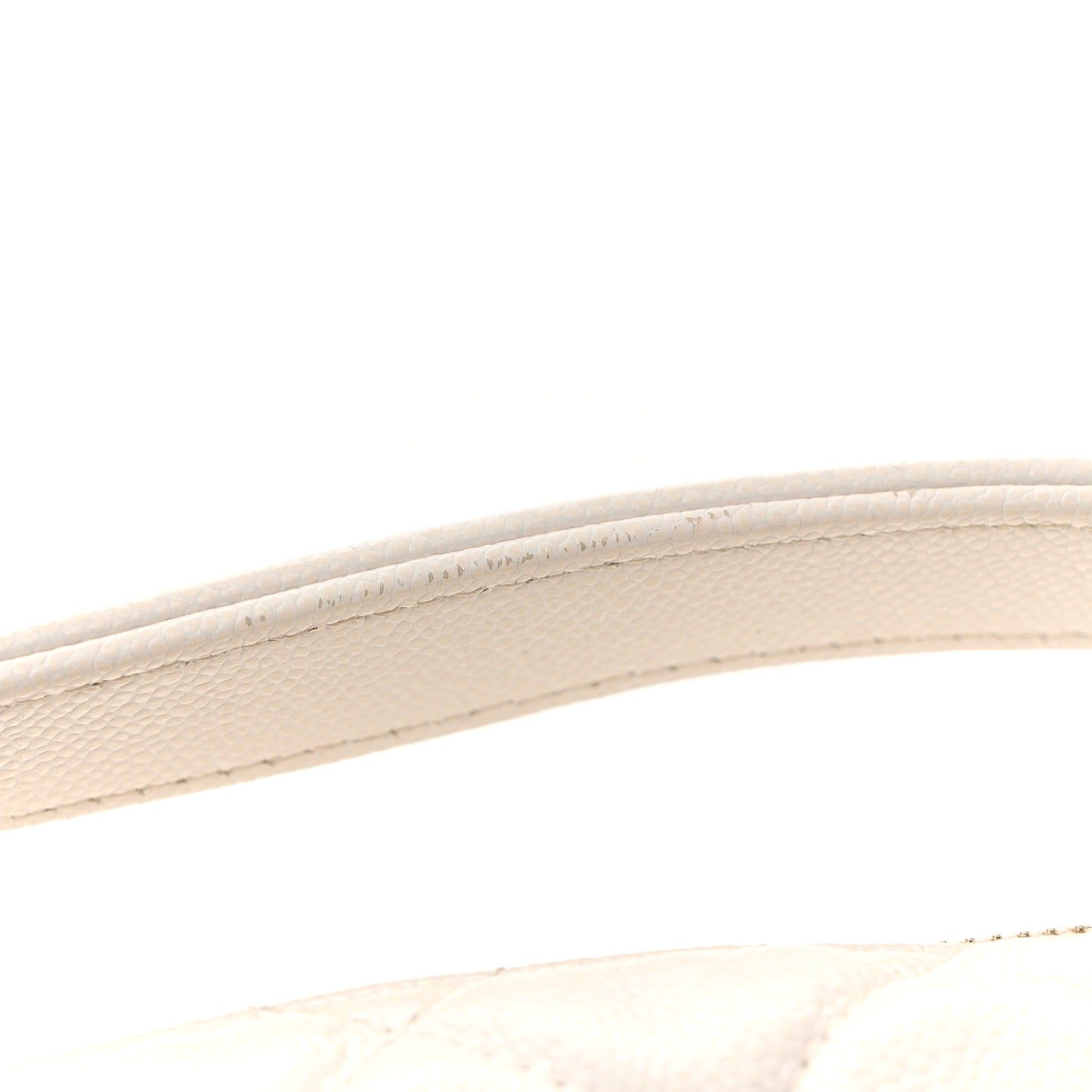 Caviar Quilted Hobo Clutch With Chain White