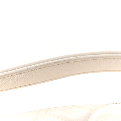 Chanel Caviar Quilted Hobo Clutch With Chain White 11 of 13