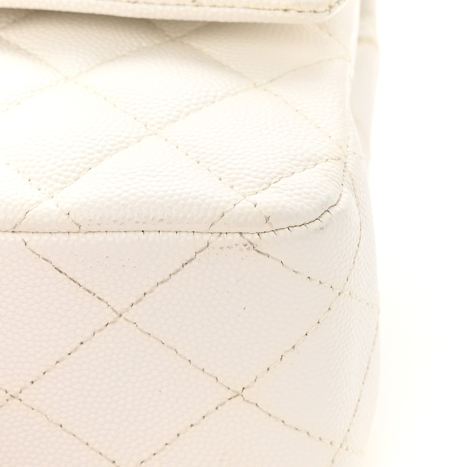 Chanel Caviar Quilted Medium Double Flap White 15 of 15
