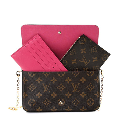 Louis Vuitton Monogram 2021 Christmas Animation Hollywood Pochette Felicie Chain Wallet Fuchsia 4 of 11