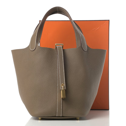 Hermes Taurillon Clemence Picotin Lock 18 PM Etoupe 11 of 11