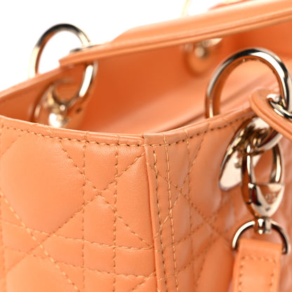 Christian Dior Lambskin Cannage Medium Lady Dior Orange 14 of 16