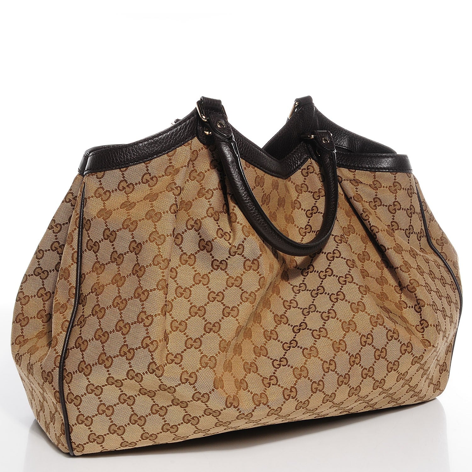 Gucci Monogram Dollar Calfskin Large Sukey Tote Beige Ebony Testa di Moro 3 of 9