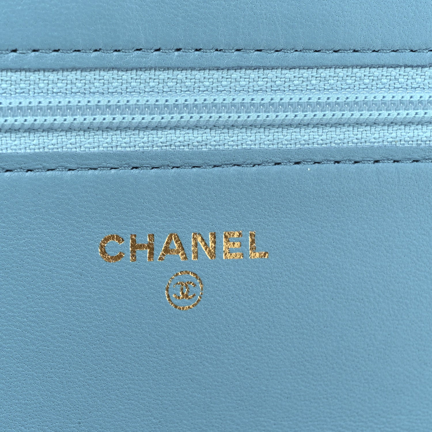 Chanel Lambskin Camellia Embossed Wallet On Chain WOC Turquoise 6 of 11