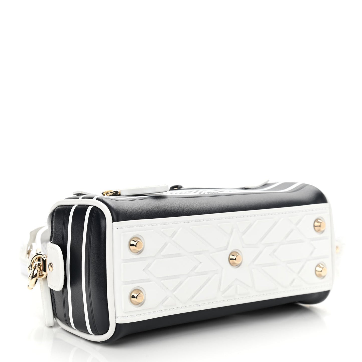Calfskin Micro Dior Vibe Zip Bowling Bag Blue White