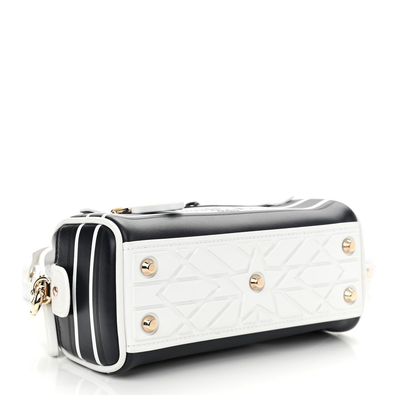 Christian Dior Calfskin Micro Dior Vibe Zip Bowling Bag Blue White 4 of 10