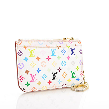 Louis Vuitton Monogram Multicolor Key Pouch White Litchi 3 of 9