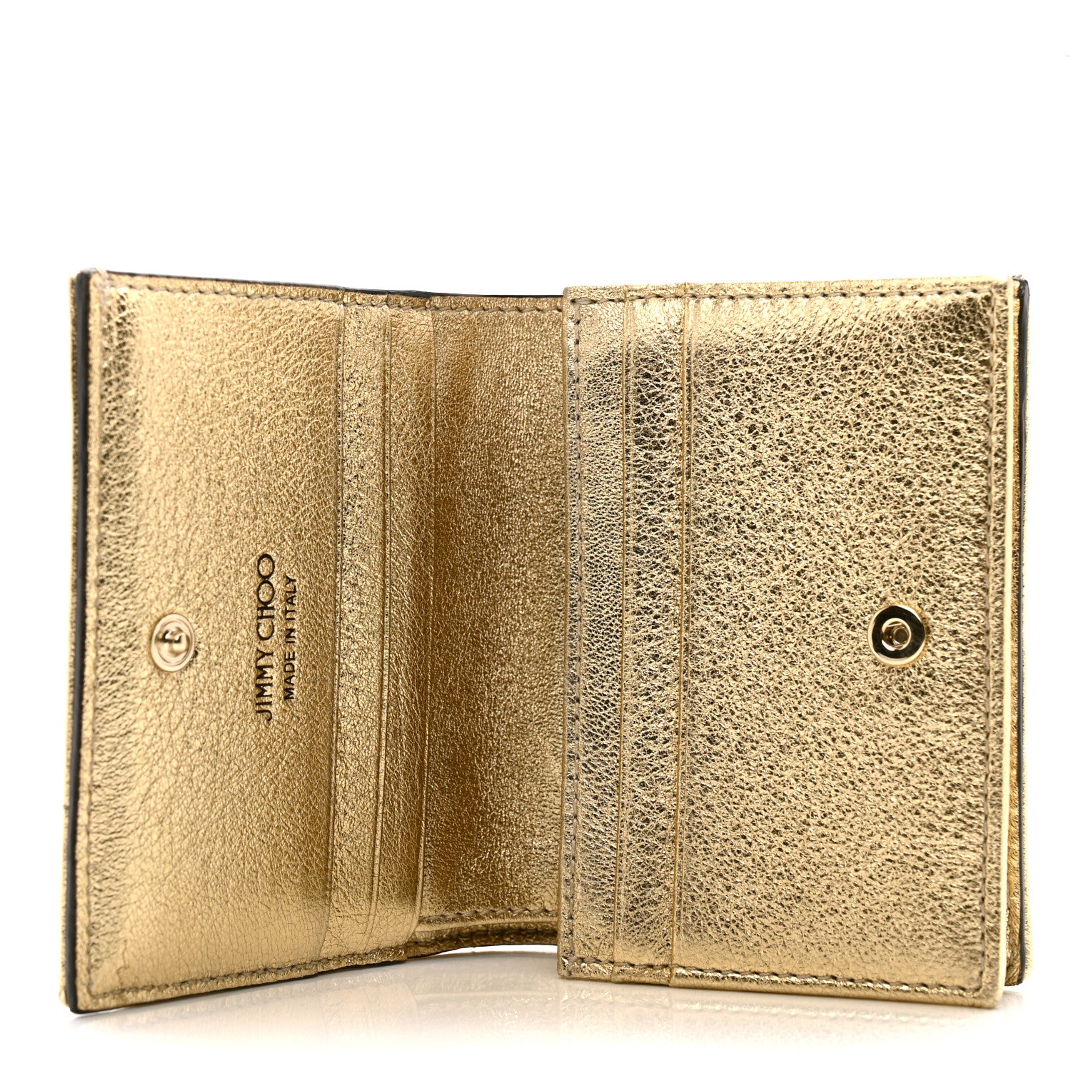 Jimmy Choo Nappa Quilted Hanne Compact Around Wallet Gold 5 of 8