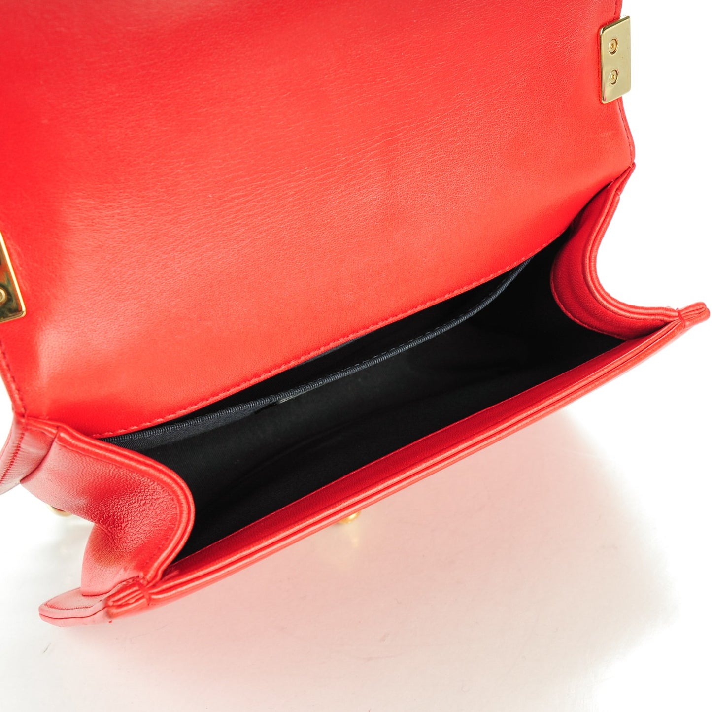 Lambskin Embossed Small Cube Boy Flap Red