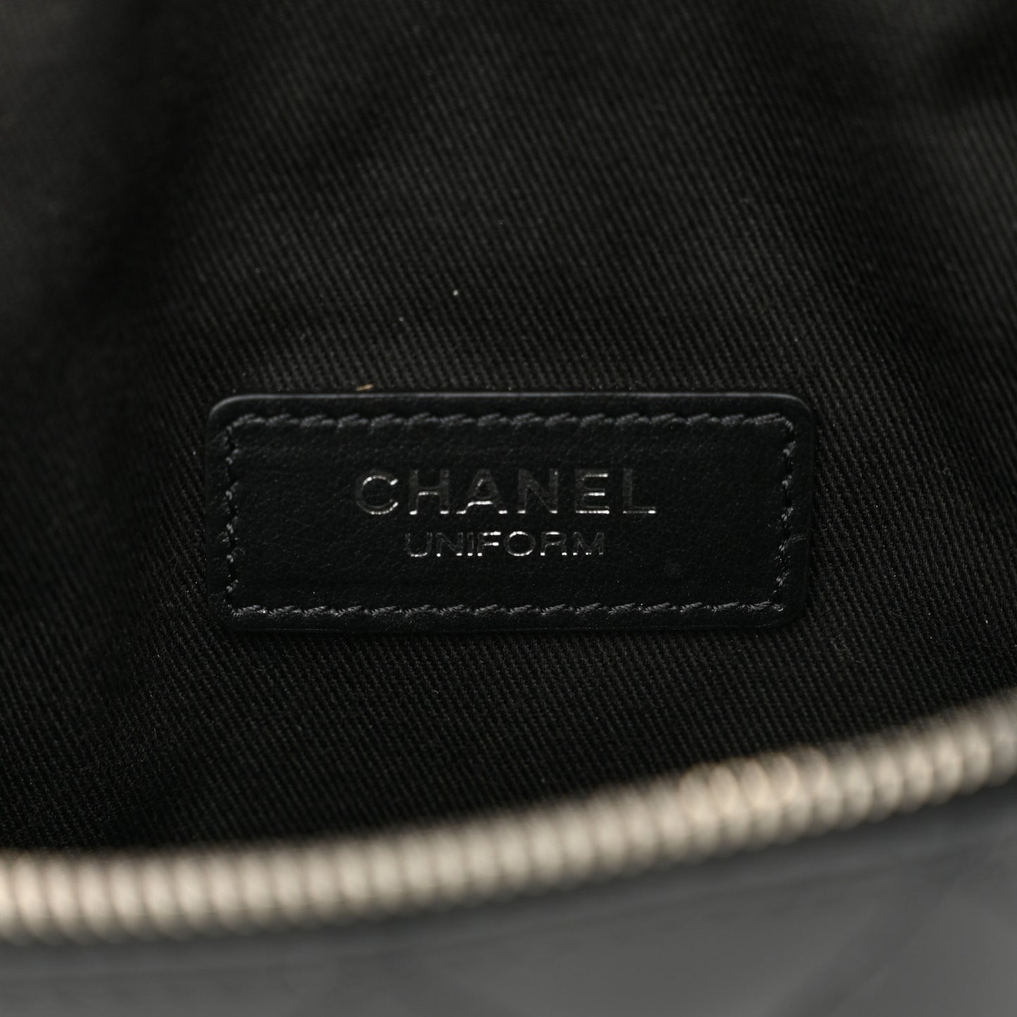 Calfskin Quilted Waist Belt Bag Black