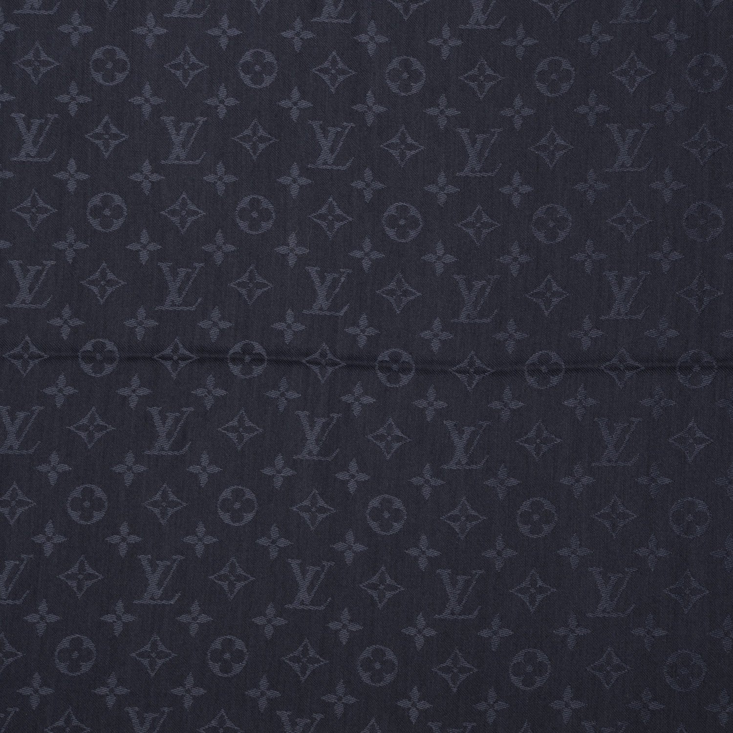Louis Vuitton Wool Silk Monogram Shawl Blue Nuit 1 of 5