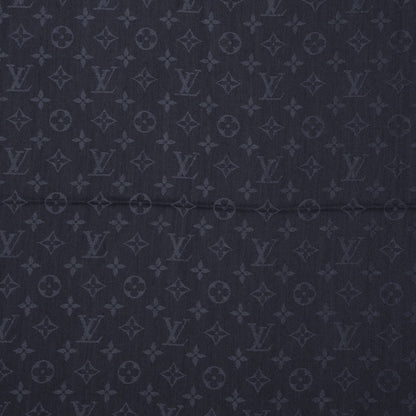 Louis Vuitton Wool Silk Monogram Shawl Blue Nuit 1 of 5