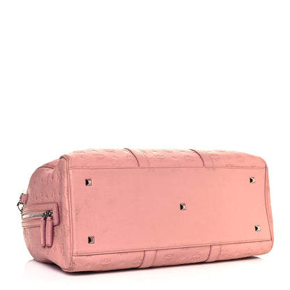 MCM Calfskin Ottomar Monogram Duffle Bag Pink 3 of 24