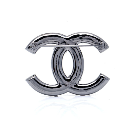Chanel Pearl Crystal CC Brooch Silver 3 of 5