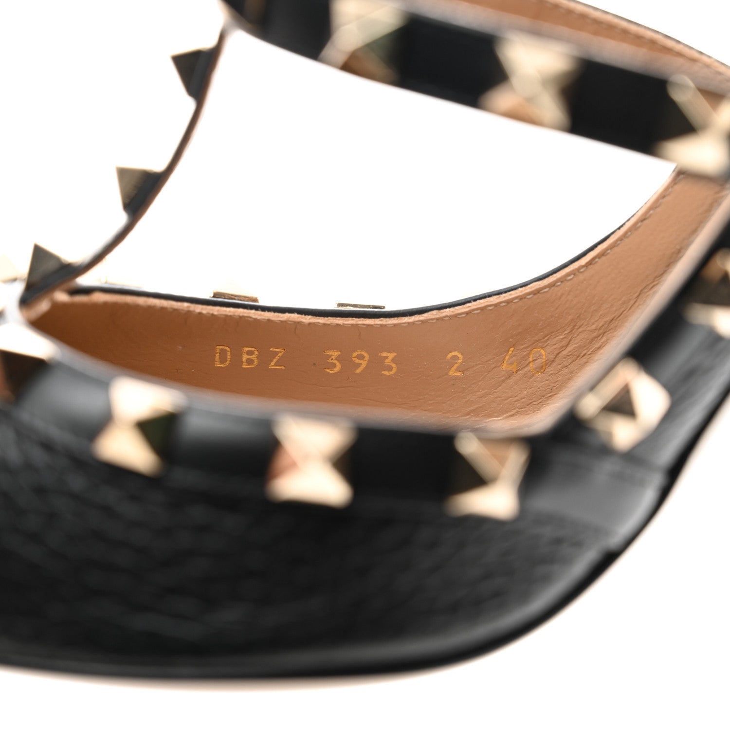 Valentino Garavani Pebbled Calfskin Rockstud Ankle Strap 100mm Pumps 40 Black 6 of 9