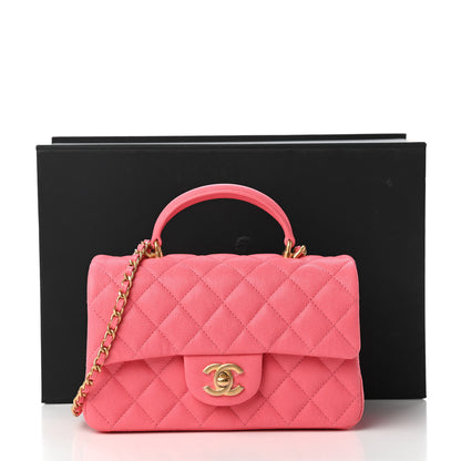 Chanel Caviar Quilted Mini Top Handle Rectangular Flap Pink 11 of 11