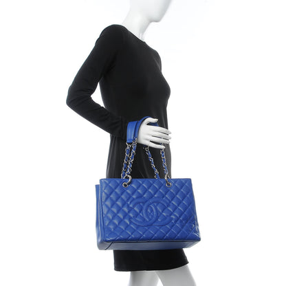 Chanel Caviar Quilted Grand Shopping Tote GST Blue 2 of 10