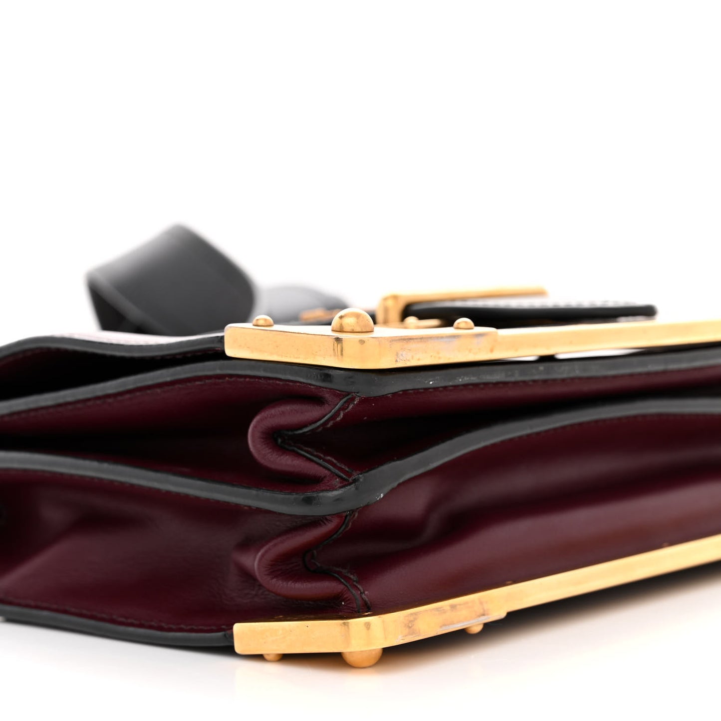 City Calfskin Saffiano Cahier Bag Granato Black