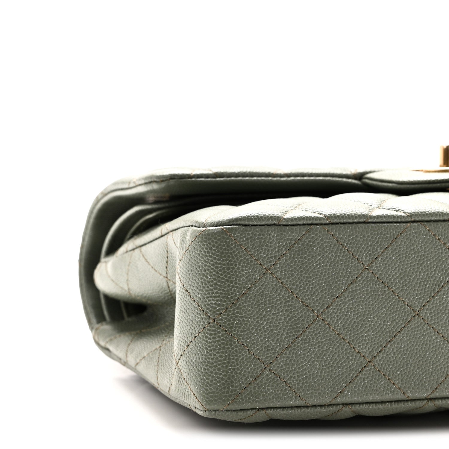 Chanel Iridescent Caviar Quilted Small Double Flap Green 9 of 10