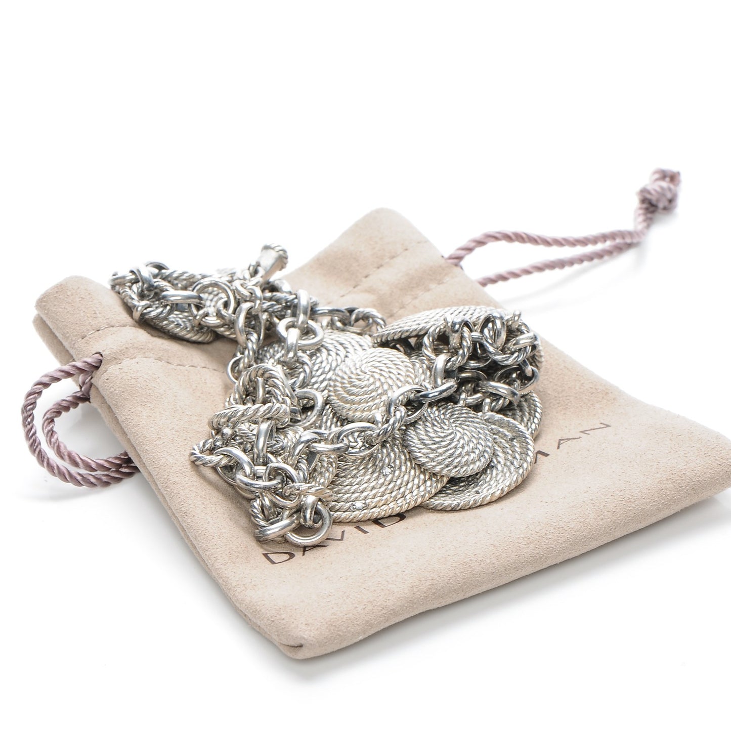 Sterling Silver Diamond 32mm Cable Coil Necklace