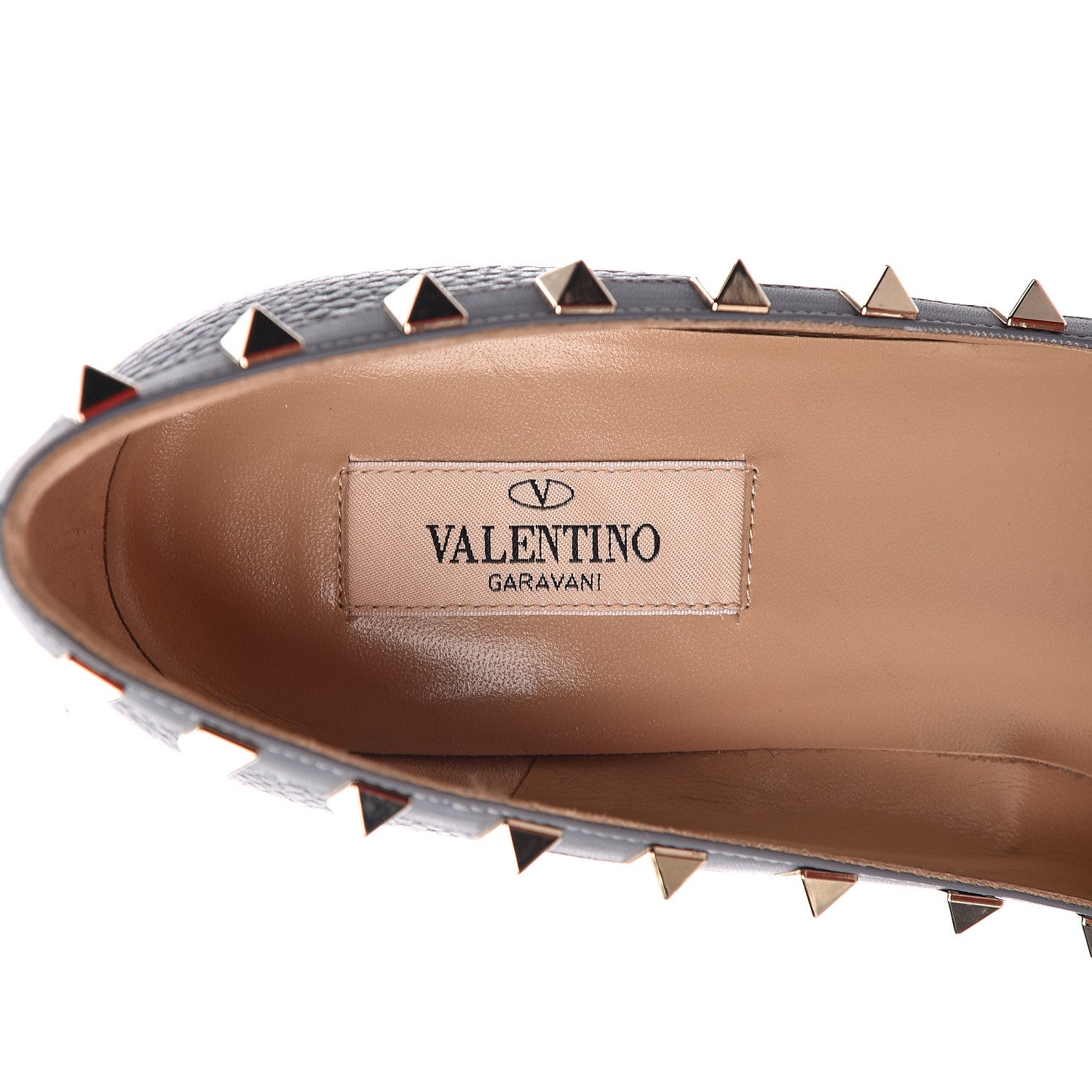 Valentino Garavani Pebbled Calfskin Rockstud 85mm Pumps 39 Light Stone 5 of 7