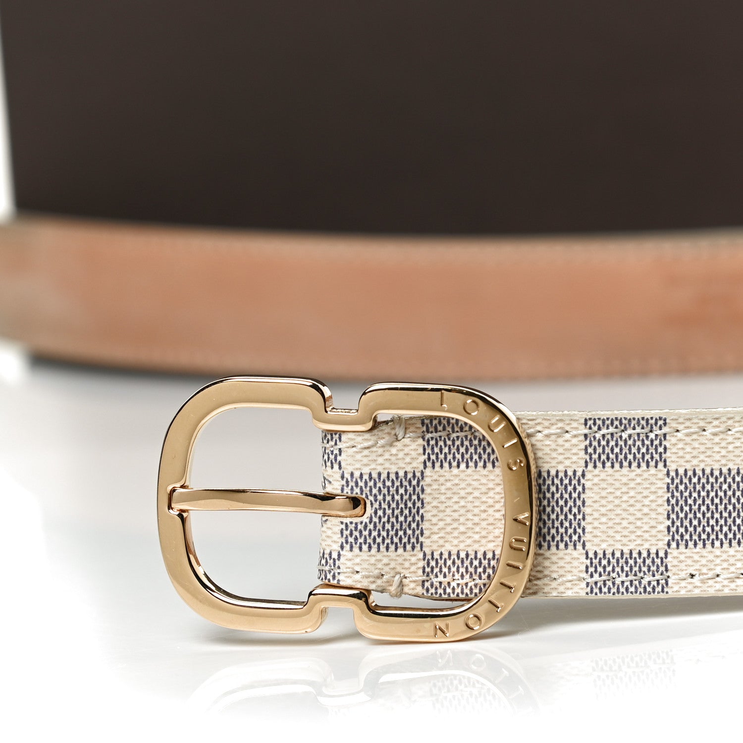 Louis Vuitton Damier Azur 25mm Mini Belt 75 30 3 of 7