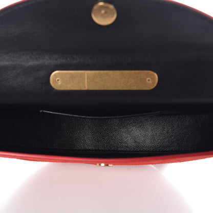 Balenciaga Suede Opera Clutch Bag Red 7 of 8