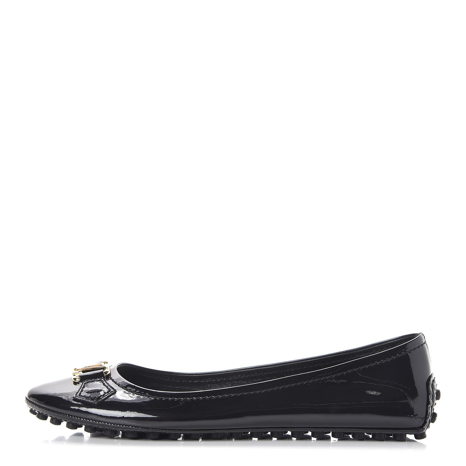 Louis Vuitton Patent Calfskin Oxford Ballerina Flats 38.5 Black 1 of 8