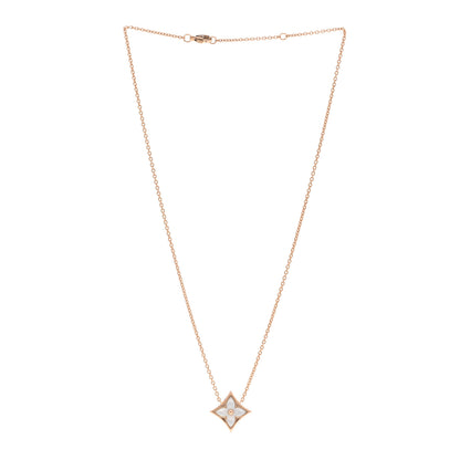 Louis Vuitton 18K Pink Gold Mother of Pearl Color Blossom Star Pendant Necklace 3 of 5