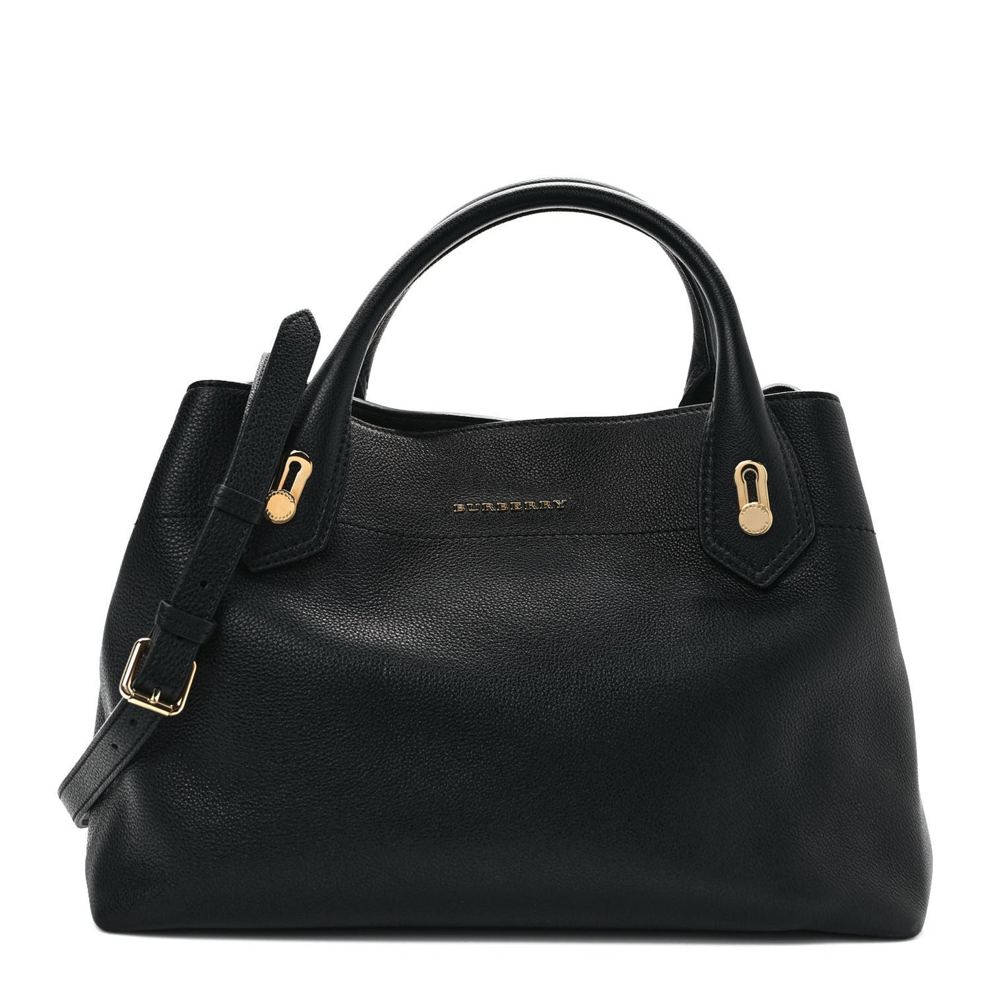 Grainy Calfskin Medium Milton Satchel Black