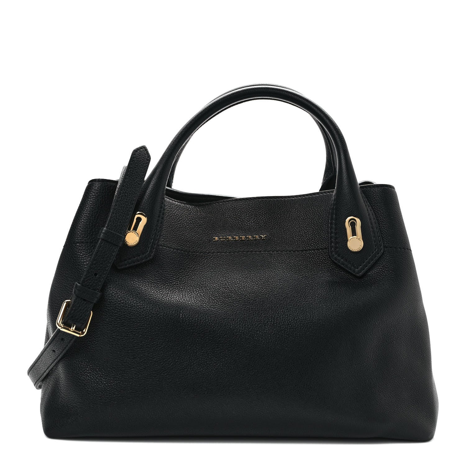 Burberry Grainy Calfskin Medium Milton Satchel Black 1 of 7