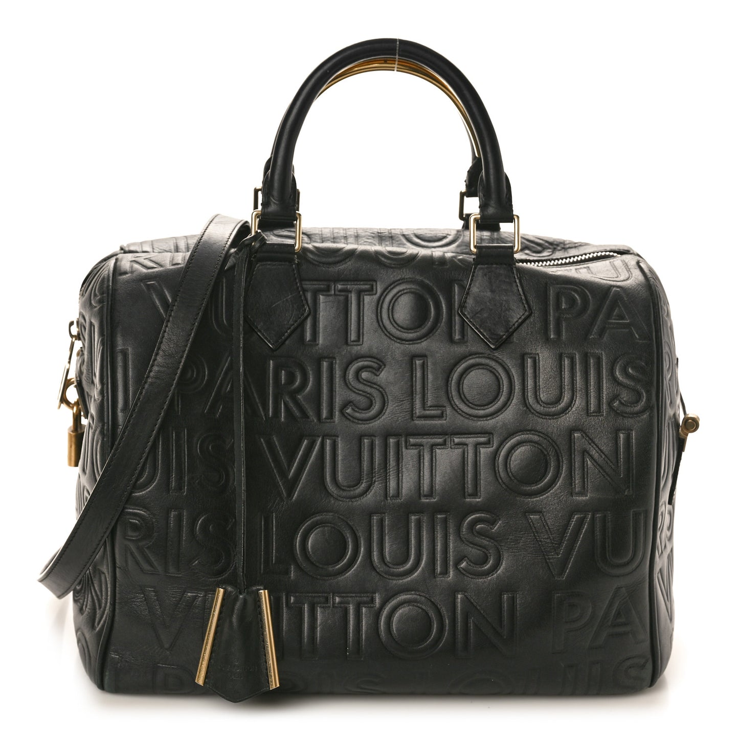 Calfskin Embossed Speedy Cube 30 Black