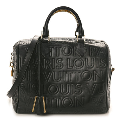 Louis Vuitton Calfskin Embossed Speedy Cube 30 Black 1 of 16