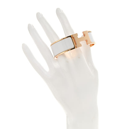 Hermes Enamel Wide Clic Clac H Bracelet GM White 2 of 5