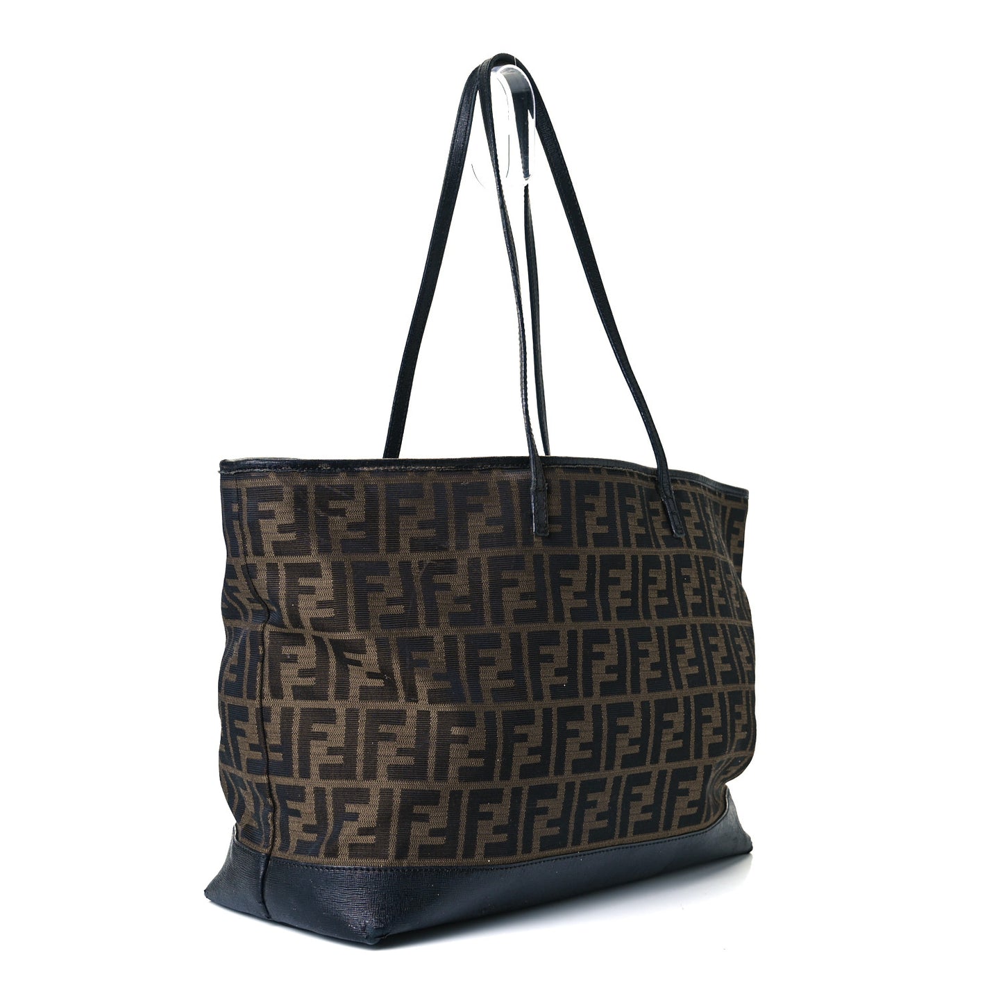 Zucca Vitello Elite Medium Roll Tote Tobacco Black