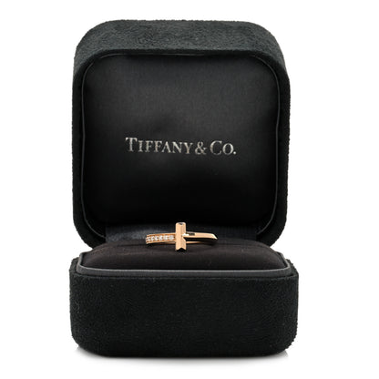 Tiffany 18K Rose Gold Diamond T T1 Ring 48 4.5 5 of 5