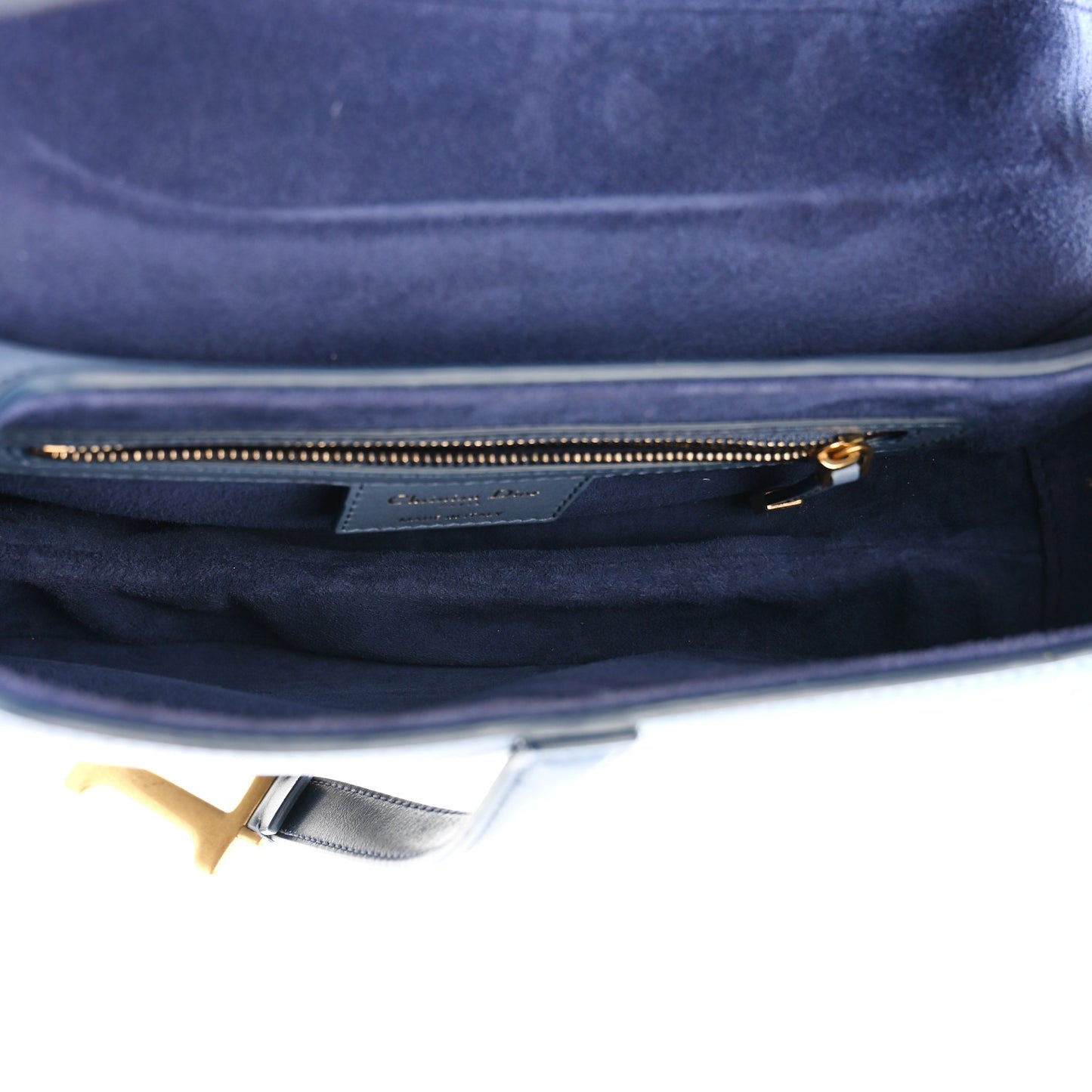 Calfskin Gradient Saddle Bag Indigo Blue