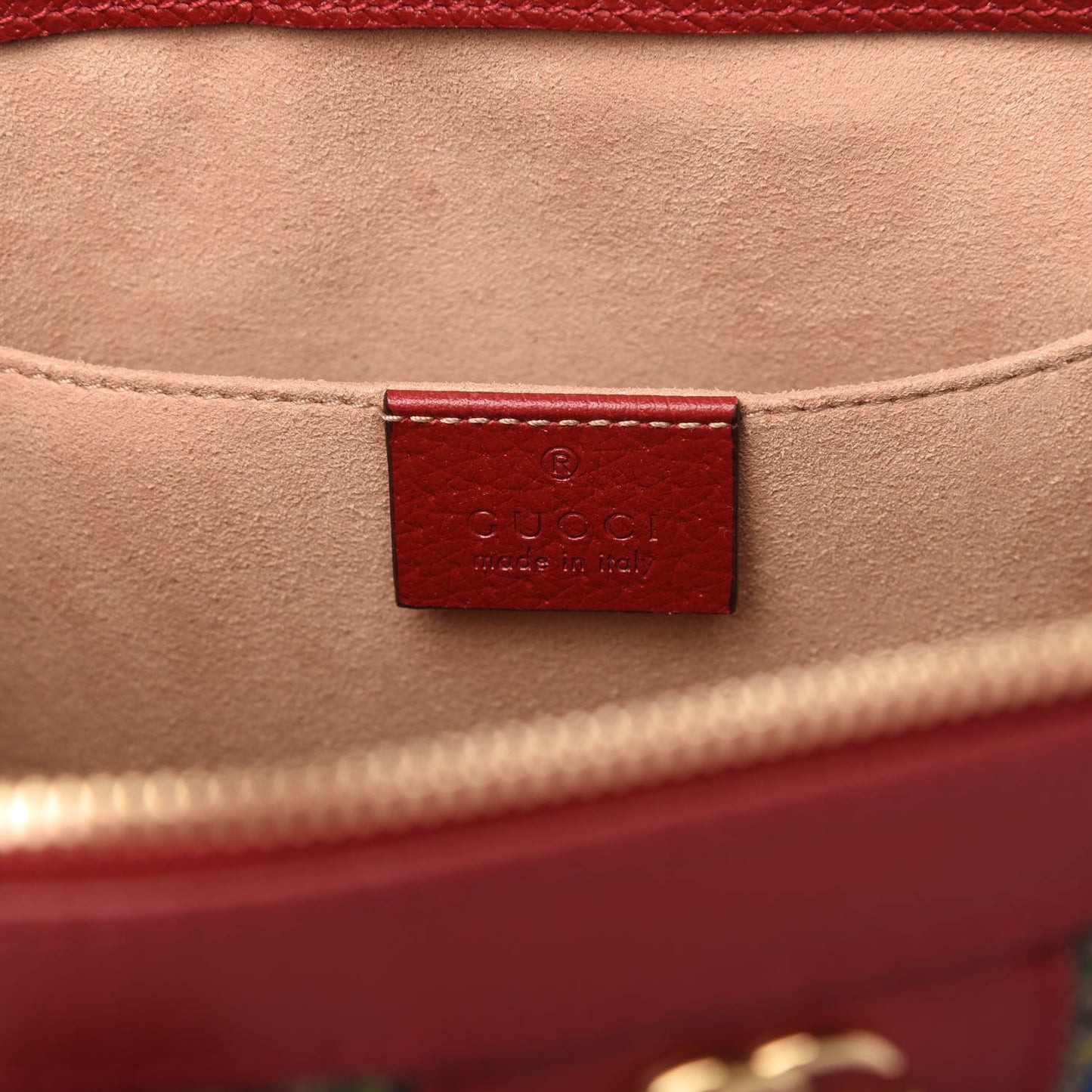 GG Supreme Monogram Flora Web Small Ophidia Tote Bag Red