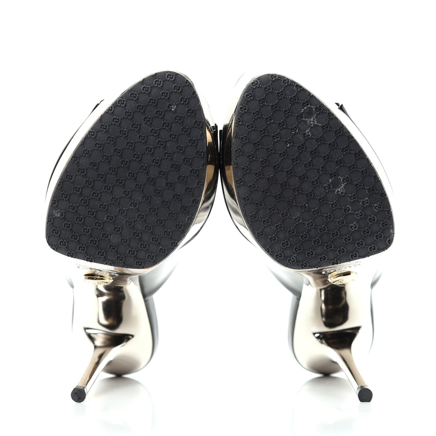 Patent Platform High Heel Slides 8 Black