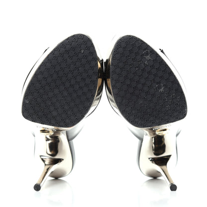 Gucci Patent Platform High Heel Slides 8 Black 6 of 10