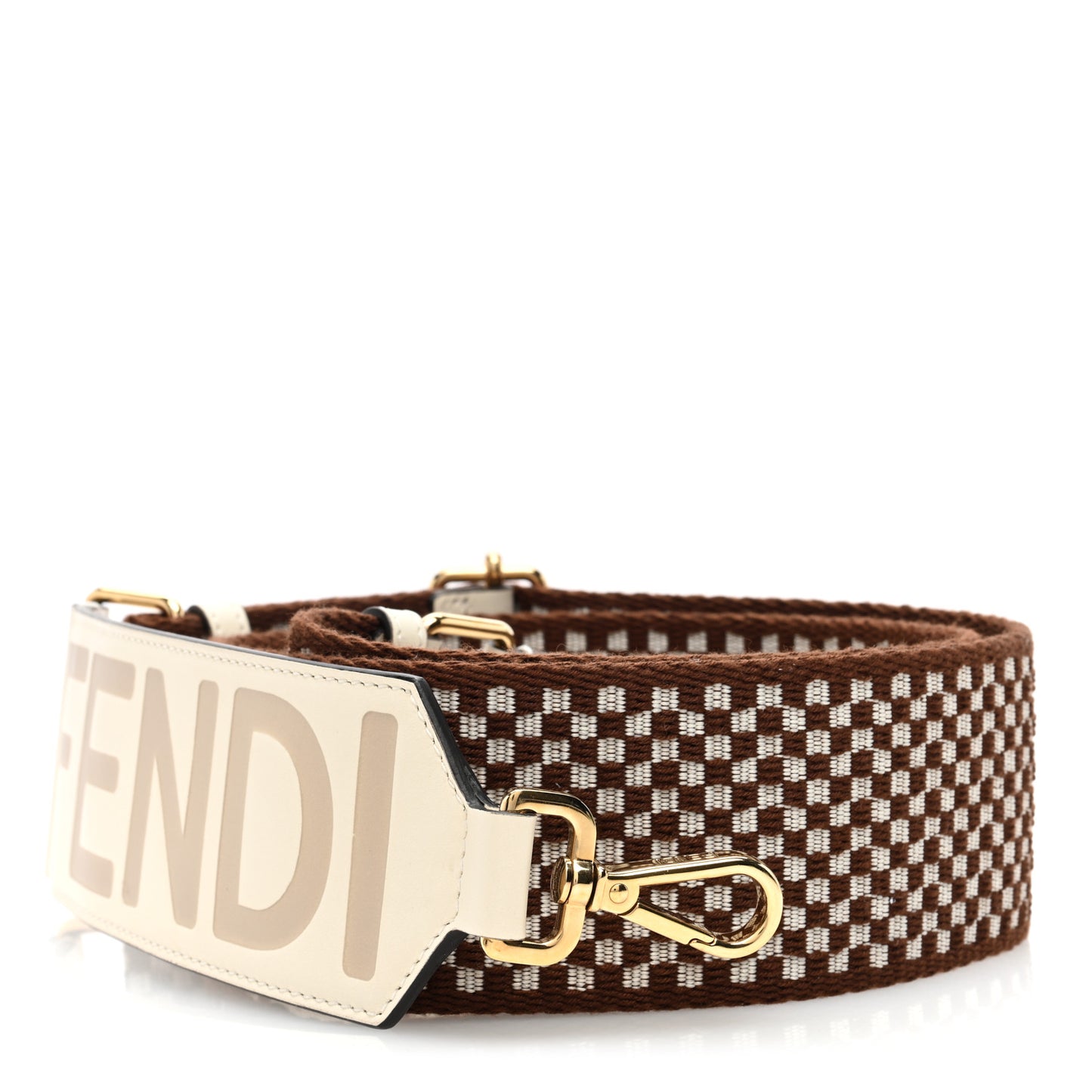 Ribbon Vitello King Logo Embossed Gingham Woven Adjustable Strap You White Ice Ghianda Ice