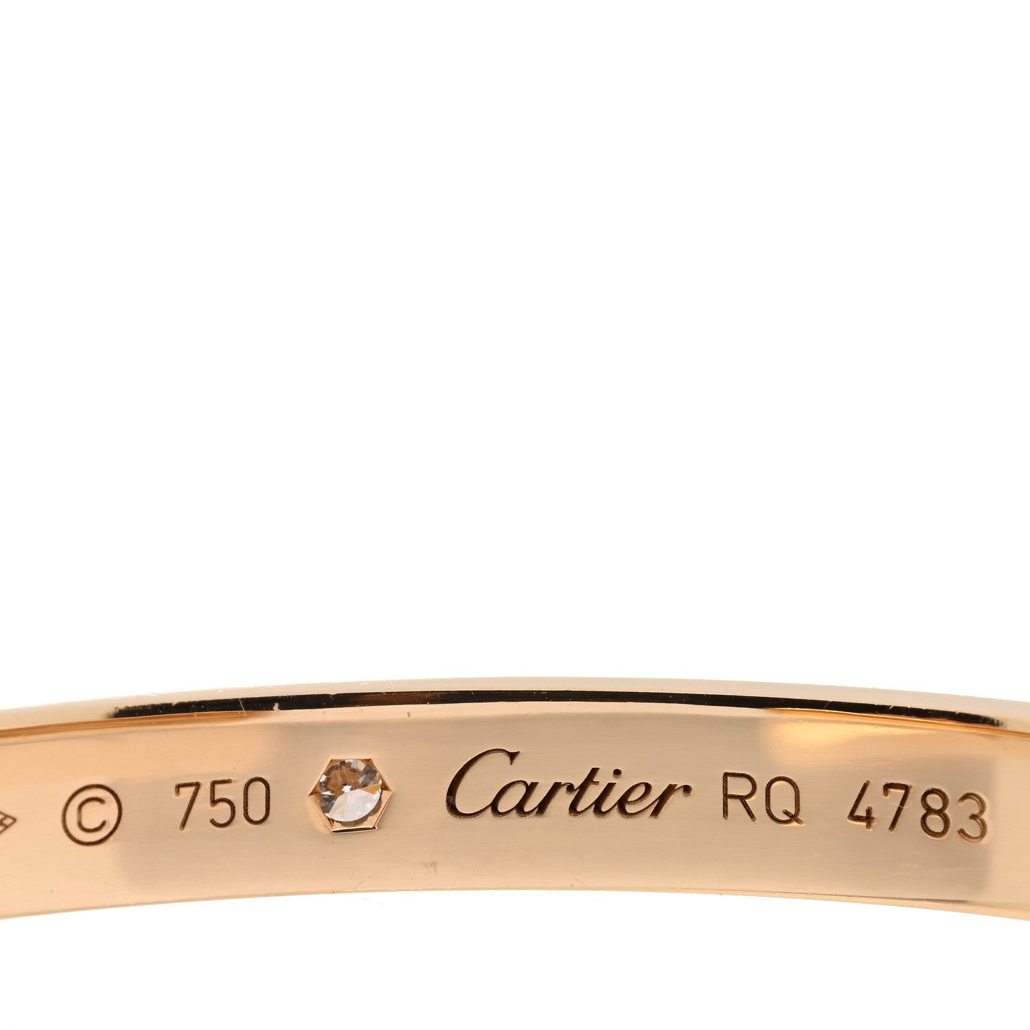 Cartier 18K Yellow Gold 1 Diamond LOVE Cuff Bracelet 16 3 of 3