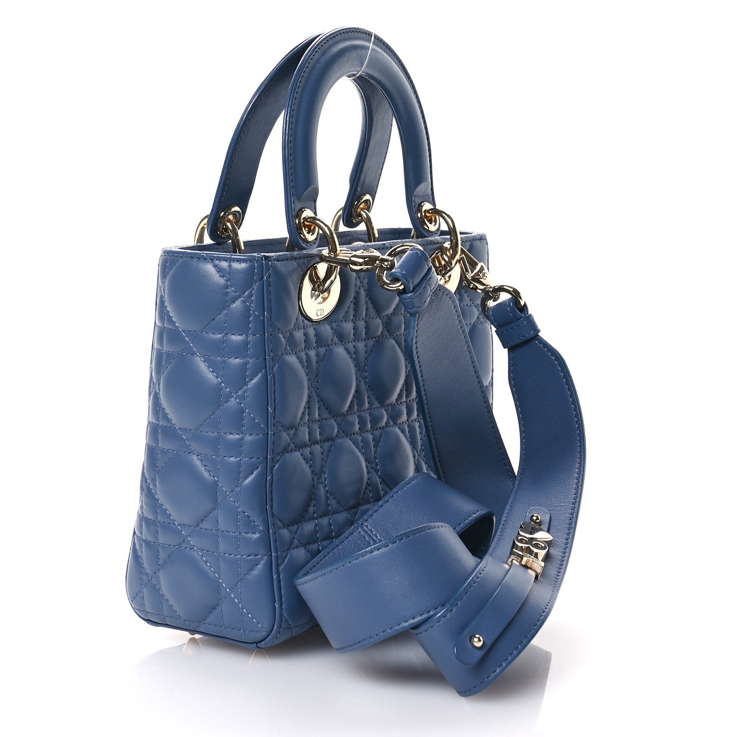 Christian Dior Lambskin Cannage Small My ABCDior Lady Dior Denim Blue 3 of 11