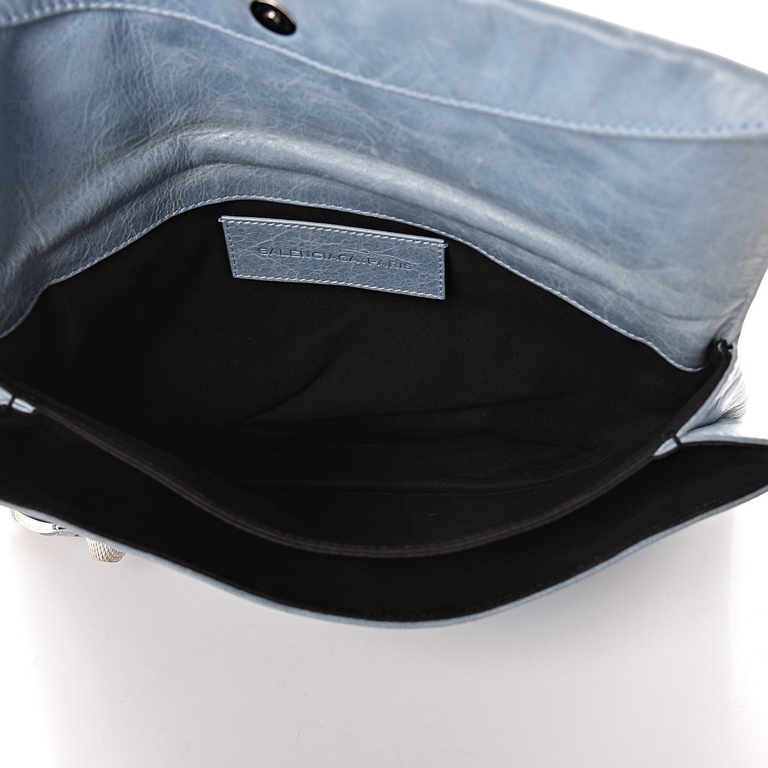 Balenciaga Agneau Giant 21 Silver Hardware Envelope Clutch Sky Silver Hardware 5 of 7