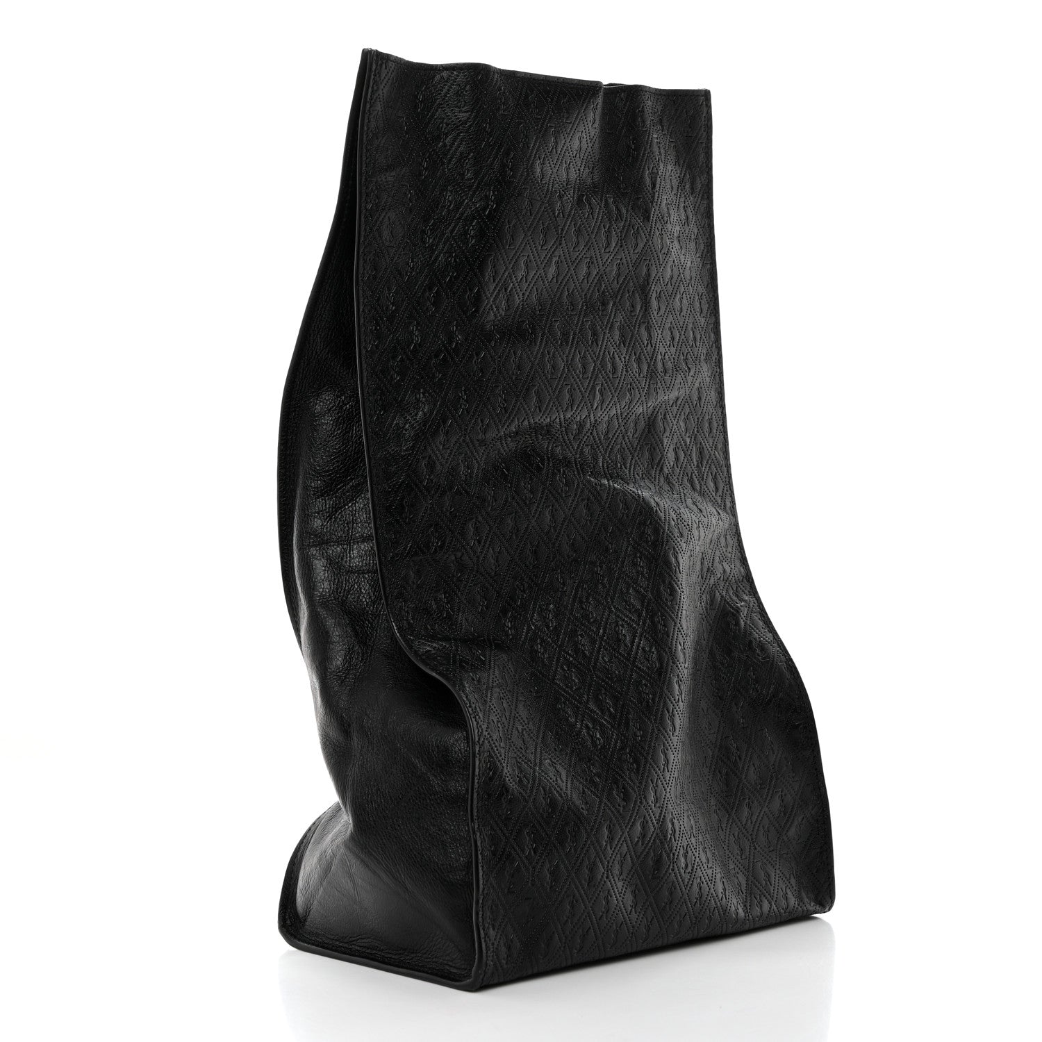 Saint Laurent Calfskin Monogram Deli Paper Bag Vintage Black 3 of 7